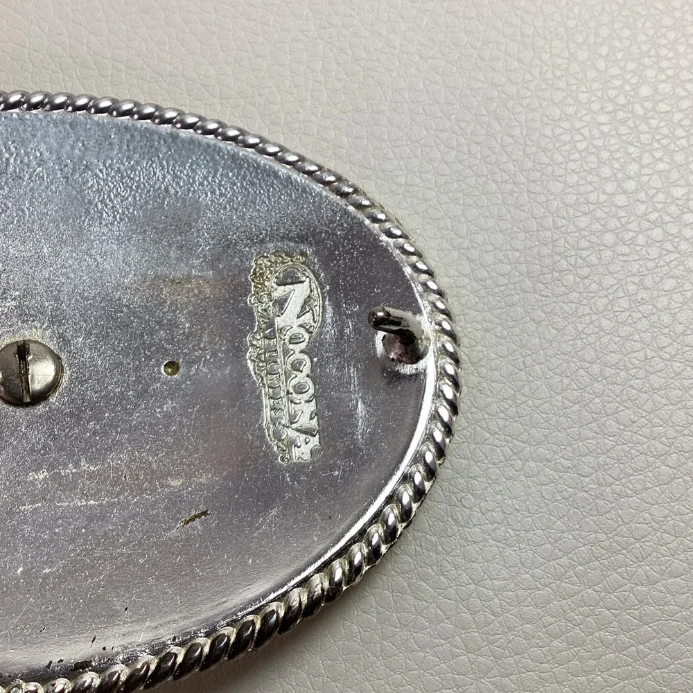 4" Rare NOCONA Belt Buckle OVERSIZED Silver Gold WESTERN Rodeo Bull Rider Cowboy - Picture 5 of 7